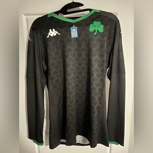 Kappa Black Floral Jersey with Green Trim PANATHINAIKOS FC